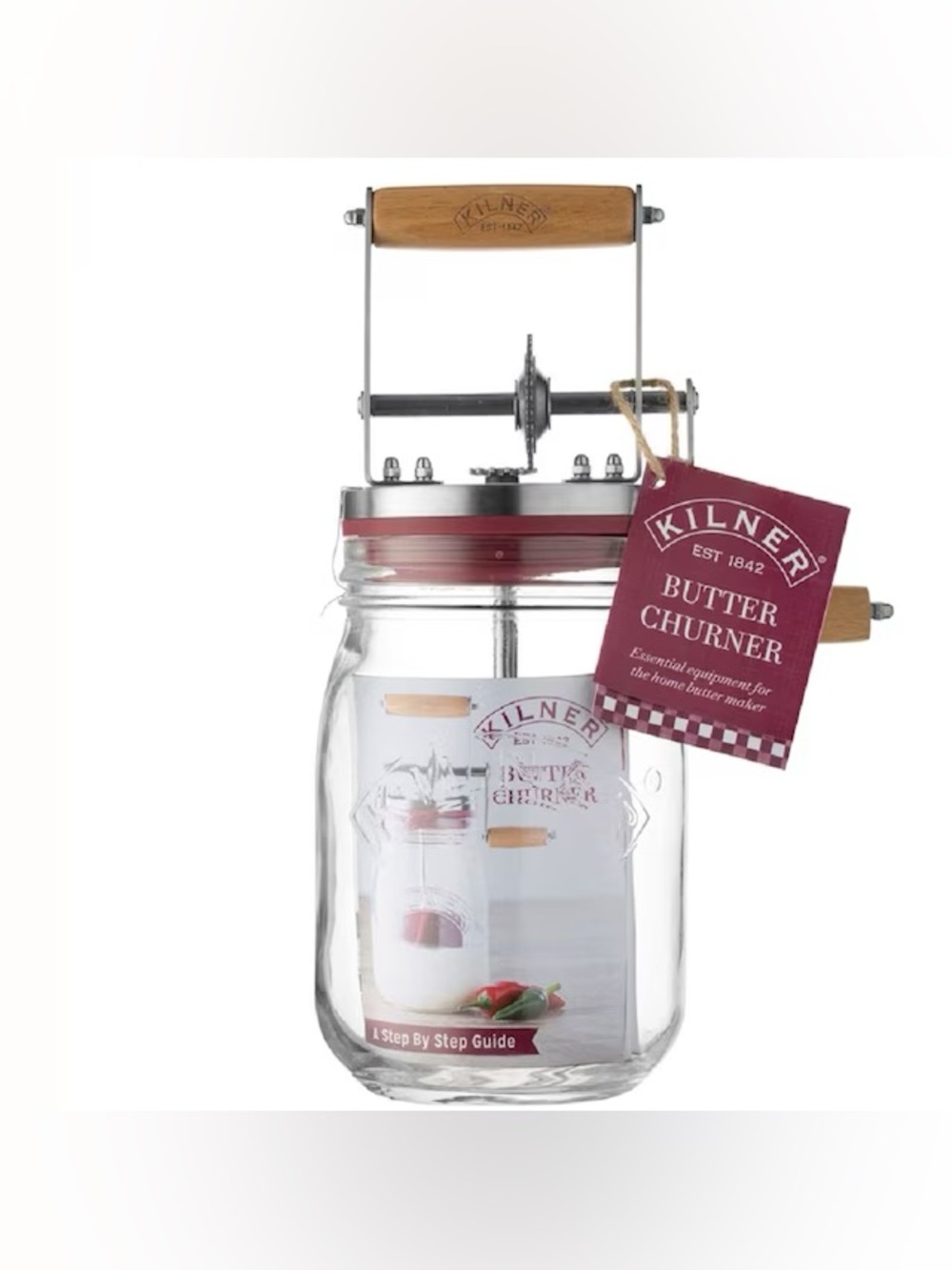 ✨ NWT Kilner Butter Churner Jar - Hand Crank Butter Maker